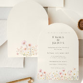 Chic Boho Wildflowers Spring Summer Wedding Kaart