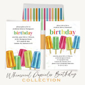 Kute Colorful Moderne Birthday Popsicles QR Code Kaart