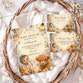 Whimsical Blauwe Boho Luier Raffle Informatiekaartje