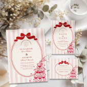 Whimsical Champagne Tower Doodle Wedding All In One Uitnodiging