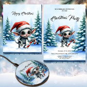 Gekke kerstelf met snoepriet. tissuepapier