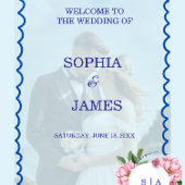 Whimsical Citrus Pink & flower Wedding  Sign Hart Sticker