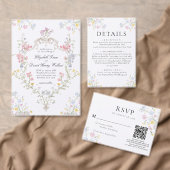BUDGET Whimsical Rococo Floral Crest Wedding (Personaliseer de collectie van deze zelfstandige maker.)
