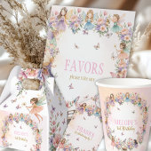 Whimsical flower fairy garden 3rd birthday cadeaupapier