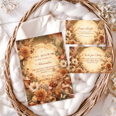 Whimsical Herfst Boho Luier Raffe Informatiekaartje