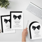 Whimsical Black & White Bow Afstudeerfeest Servet