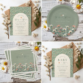 Sage Green Boho Wildflower Baby in Bloom Shower Servet