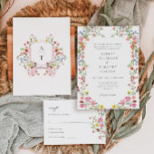 Whimsical Garden Wildflower bruiloft Kaart