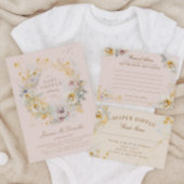 Betoverende botanische krans baby shower bedankkaart