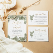 Pine & Goud Kerstmis Bladgroen Bruiloft Programma