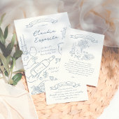 Whimsical Hand getrokken Bow & Script Naam Adres Zelfinktende Stempel