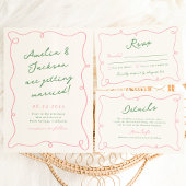 Whimsical Hand Getrokken Roze & Groene Favorieten Poster