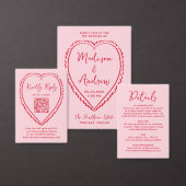 Whimsical Blue Heart Wedding Kaart (Personaliseer de collectie van deze zelfstandige maker.)