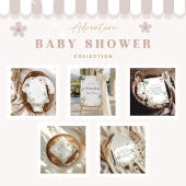 grillig Baby shower met heteluchtballon Folie Uitnodiging