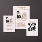 Cute Cartoon Loop Acrylic Wedding Invite Acryl Uitnodigingen (Personaliseer de collectie van deze zelfstandige maker.)