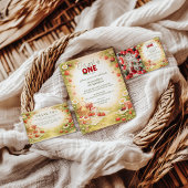 Whimsical Meadow Lady Bug 1st Birthday Kaart