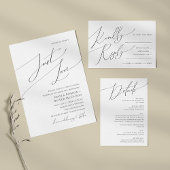 Whimsical Minimalist Script Bridal Tea Party Kaart
