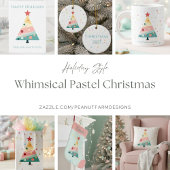 Whimsical Polka Dot Modern Christmas Theedoek