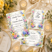 Toverige Pasteltuin Bloemige Bruiloft Save The Date