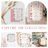 Elegant roze Baby shower Kaart