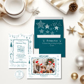 Photo Whimsical Quirky Doodle Holiday Acryl Uitnodigingen