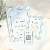Whimsical Blue Stripes Cards & Gifts Wedding Sign Poster