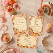 Whimsical Retro Regenboog Bruiloft Save The Date