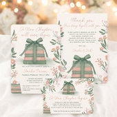 Whimsical Sage Green New Chapter Books Baby shower Kaart