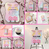 Whimsical Sakura Cherry Blossom Tree Baby shower Kaart