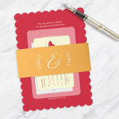 Een Oranje en rode bruiloft RSVP Kaartje