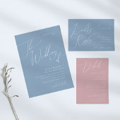 Whimsical Script | Stustblauw retouradreslabel Etiket