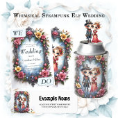 Whimsical Steampunk Elf Bruiloft Kaart
