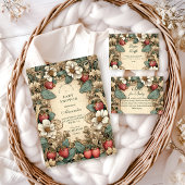 Whimsical Strawberry Forest Baby Shower Kaart