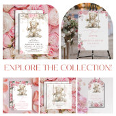 Beige Waterverf Teddy Bear Pacifier Hunt Game Poster