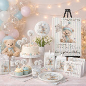 Pastel Teddy Bear Birthday Kaart