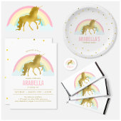 Cute Gold Unicorn Acryl Drinkbeker