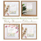 Een beetje vlinder wilde bloem Baby shower Kaart