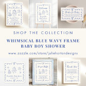 Luier Raffle Drop Off Wavy Lijst Baby Boy Shower Poster