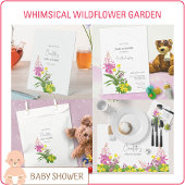 Trillend Geel Roze Wilde Bloem Script Baby Borrel Kaart