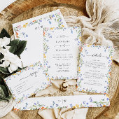 Kleurrijke Wildflower bruiloft foto Save The Date