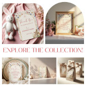 Woodland Bunny Charming Wildflower Luier Raffle Informatiekaartje