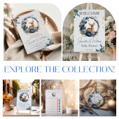 Rustieke Woodland Deer Baby shower Blauwe Bloemen Papieren Bekers