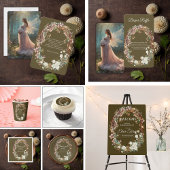 Whimsical Woodland Floral Foto Baby shower Bedankkaart