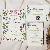 Hand getekend kleurrijk bloemig Vrijgezellenfeest Kaart