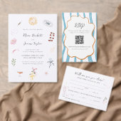 Whimsy Colorful Illustrated Wedding RSVP Kaartje (Personaliseer de collectie van deze zelfstandige maker.)