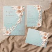 Taupe Brown Bloemen Huwelijksuitnodiging Uitnodigingen Wikkel (Personaliseer de collectie van deze zelfstandige maker.)