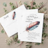 Whispers of Grace Feathered Elegance Minimalisme Uitnodigingen Wikkel (Personaliseer deze collectie van deze onafhankelijke maker. Test)