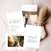 Liefde en Bedankt Hart Script Bruiloft Fotokaart Kaart