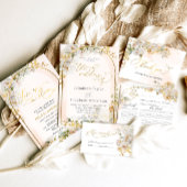 Elegante chique bloemenbruiloft alles in één uitno all in one uitnodiging