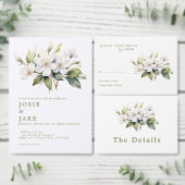 Witte appelbloesem bloem bruiloft rsvp kaart (Personaliseer de collectie van deze zelfstandige maker.)